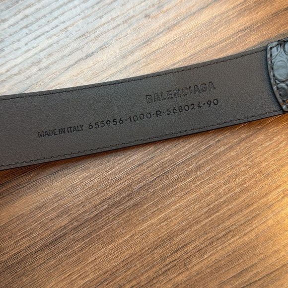 Balenciaga Men's Black Crocodile Embossed Belt - Picture 4 of 4